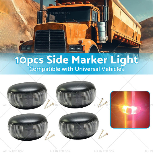 10pcs 2 LED Clearance Lights Side Marker Lamp Red Amber Trailer Truck 12V 24V-1