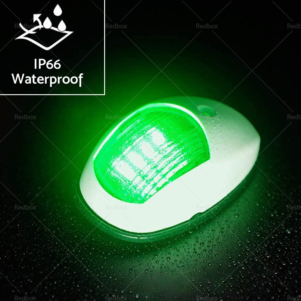 Pair Red  and  Green 8LED Navigation Lights Marine Bow Light Lamp for Boat Pontoon-2