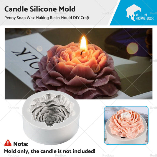 Silicone Peony Aromatherapy Soap Wax Candle MOLD Making Resin Mould DIY Craft-0