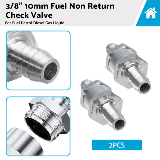 2x 3 8inch 10mm Inline Check Valve Fuel Petrol Diesel Gas Liquid One Way Non Return-0