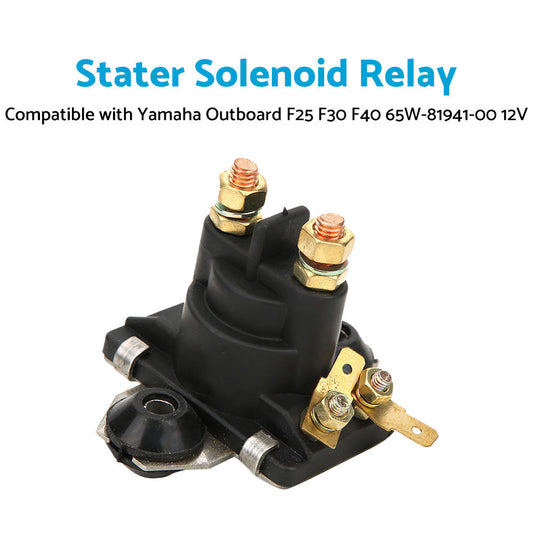 Stater Solenoid Relay Suitable For Yamaha Outboard F25 F30 F40 65W-81941-00 12V-1