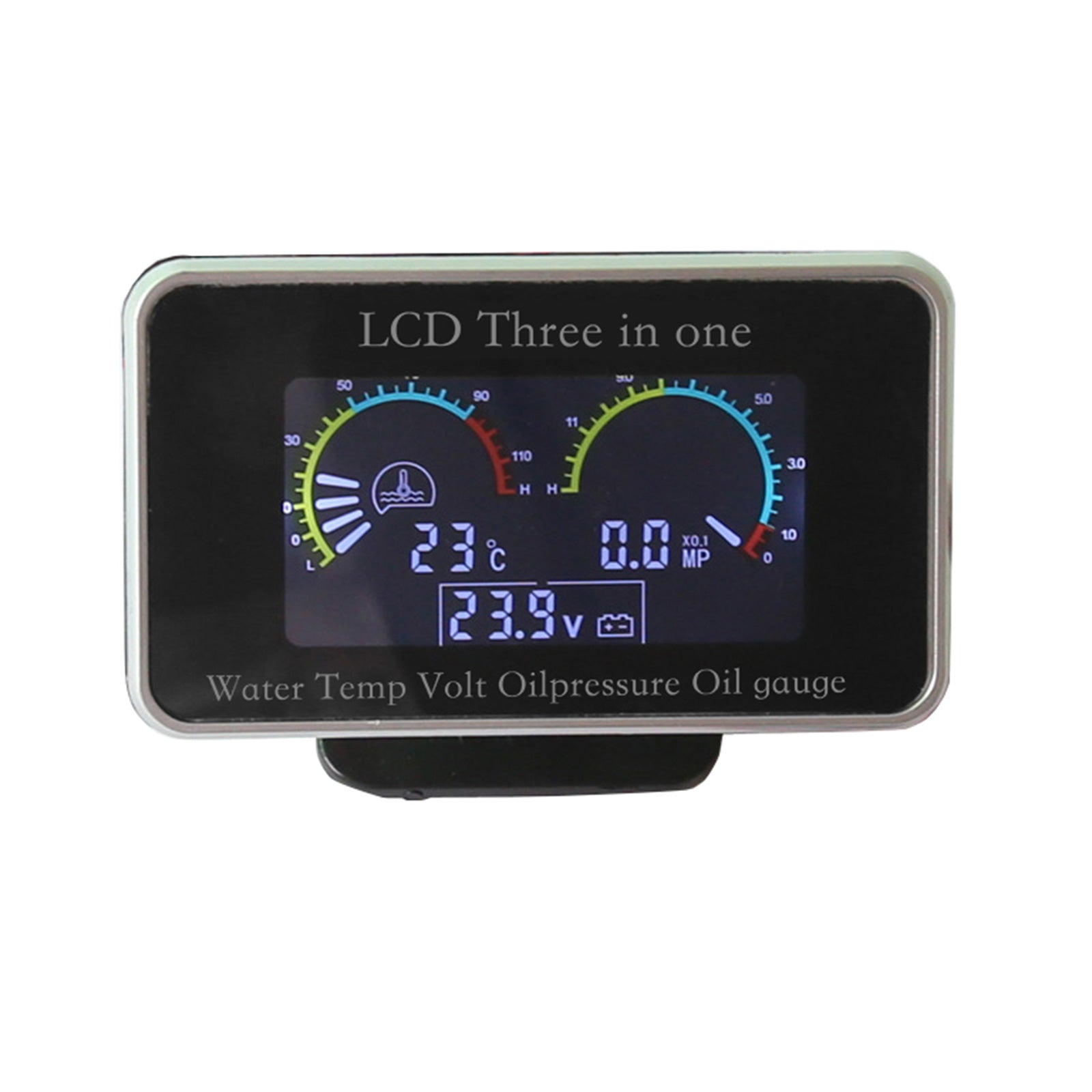 3in1 LCD Oil Pressure Gauge Monitor+Voltmeter+Water Temp Gauge 12V/24V Car Truck-0