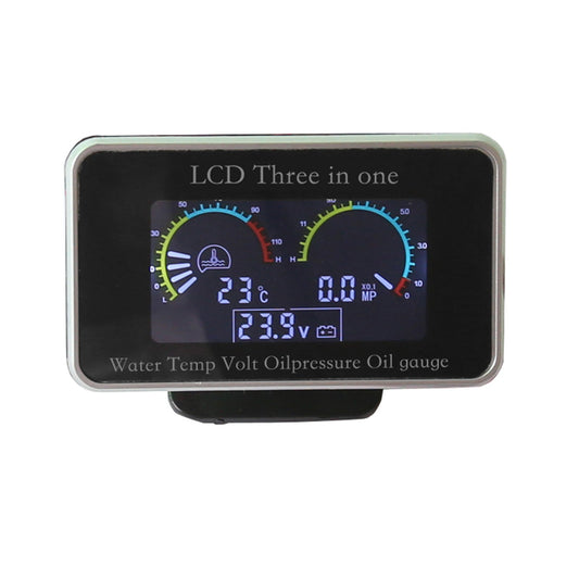 3in1 LCD Oil Pressure Gauge Monitor+Voltmeter+Water Temp Gauge 12V/24V Car Truck-0