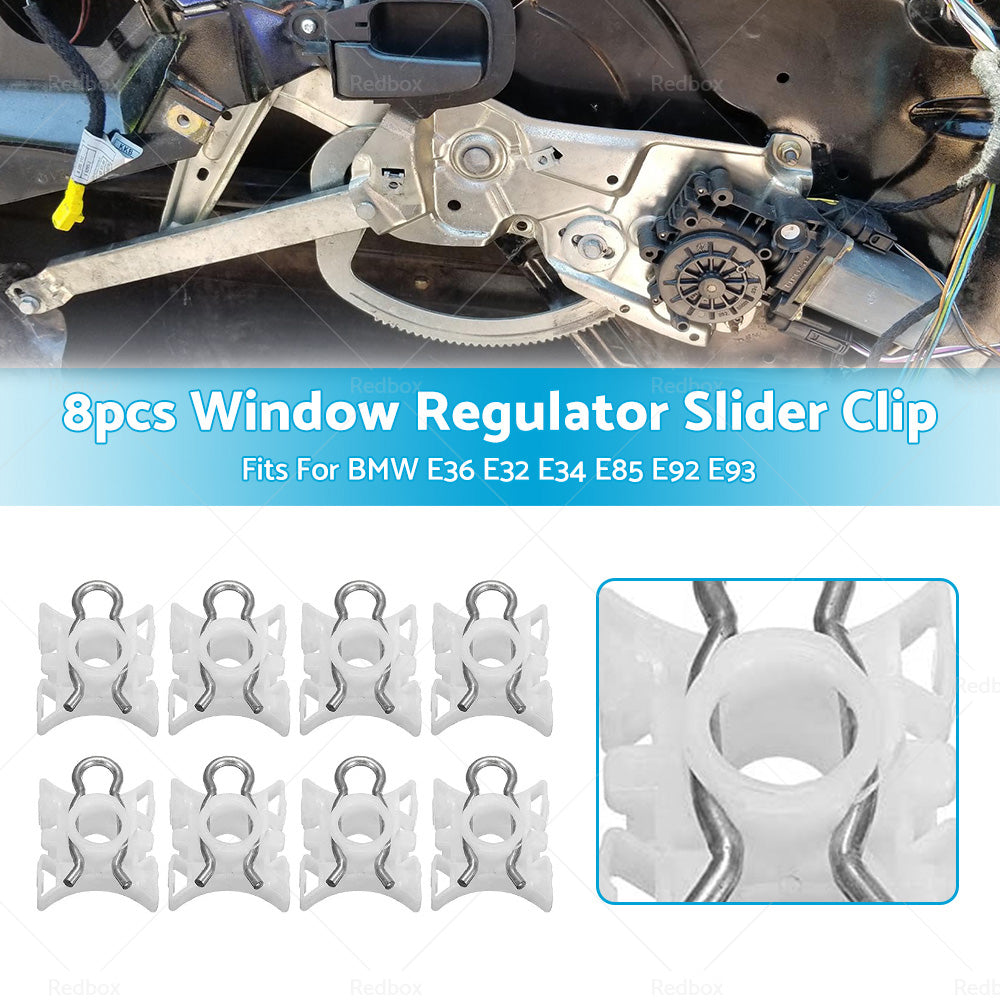 8PCS Window Regulator Slider Clip Guide Bush Fit For BMW E36 E32 E34 E85 E92 E93-2