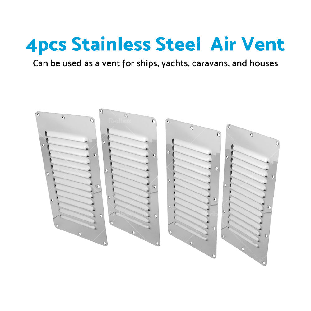 4pcs Stainless Steel Rectangular Air Vent For Caravan Boat Wall Eave 228x127mm-2