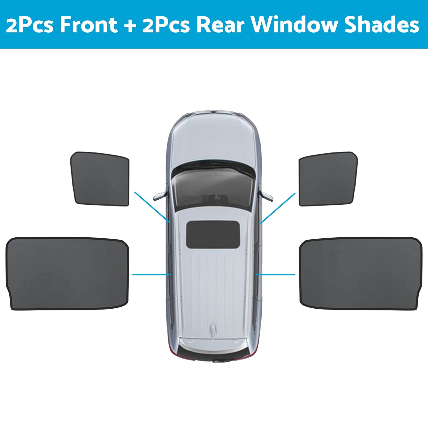 Front Rear Window Sun Shade Magnetic Mesh Suitable For GWM UTE Cannon 2021-2024-7