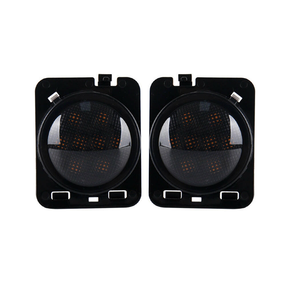 2x Front LED Side Marker Light Smoke Suitable For Jeep Wrangler JK 2007-2018-1