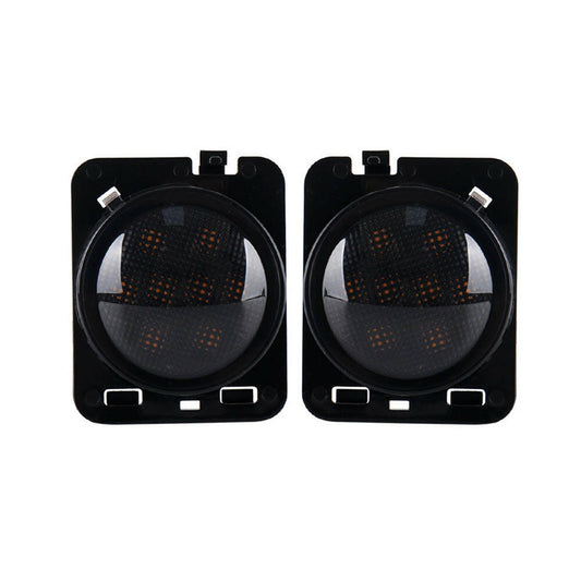 2x Front LED Side Marker Light Smoke Suitable For Jeep Wrangler JK 2007-2018-1