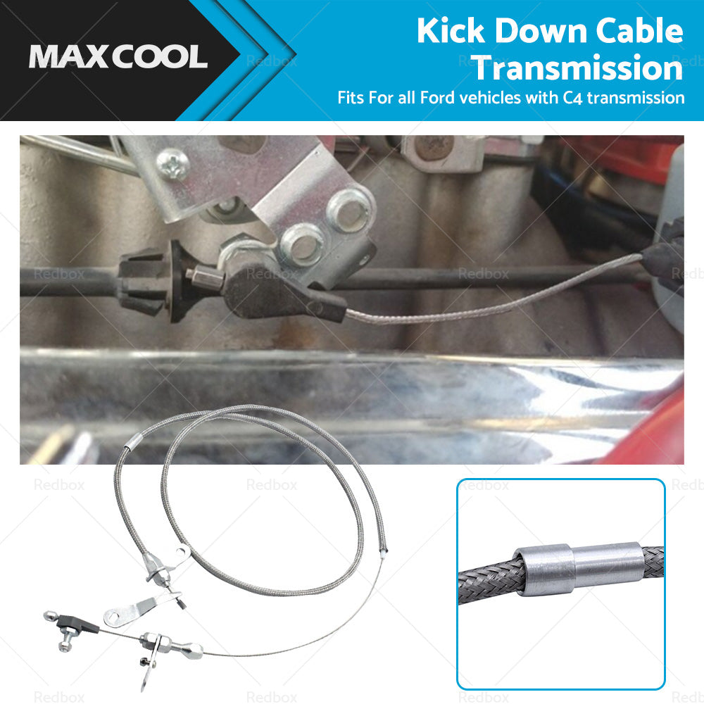 Stainless Kick Down Cable Transmission Kickdown Trans C-4 Deten Fits For Ford C4-0