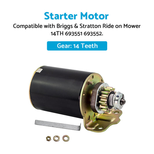 Starter Motor Suitable For Briggs  and  Stratton Ride on Mower 14TH 693551 693552-1