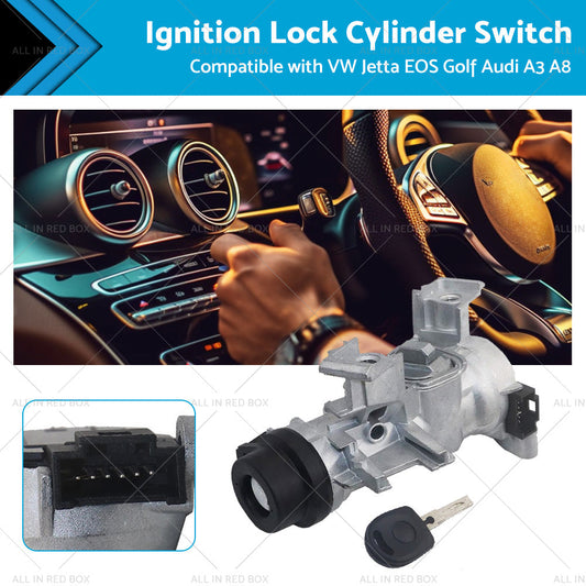 Ignition Lock Cylinder Switch  and  Housing Assemby w  Key Suitable for VW Audi A3-0