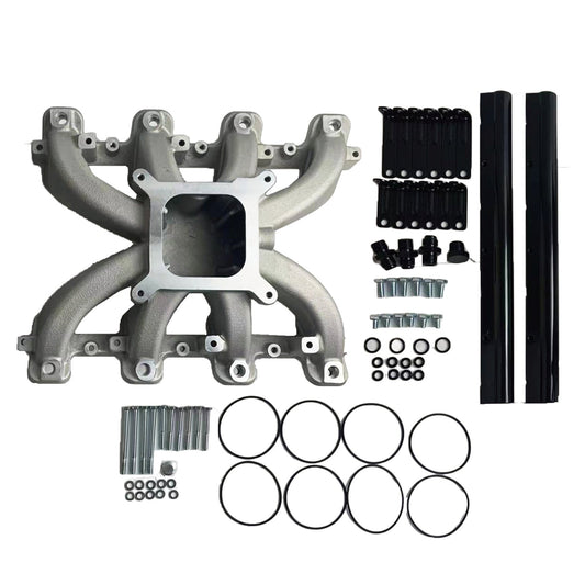 Intake Manifold w/ Fuel Rail Suitable for Chevy GM LS1 LS2 LS6 Engine Dual Plane-0