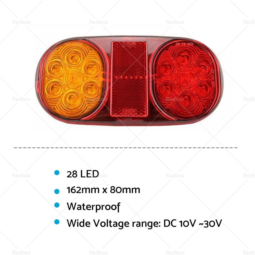 2x Trailer Lights 28 LED Tail Light Truck Camper UTE Caravan 4WD Stop Indicator-2