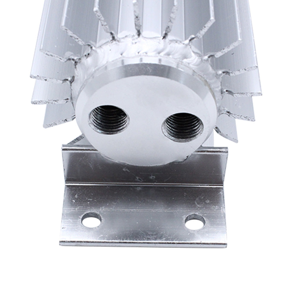Universal 12 Inch Aluminum Dual Pass Finned Transmission Oil Cooler With Fittings Suitable For Universal Use-1