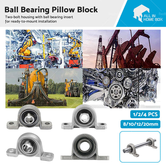4PCS 8/10/12/20mm Inner Diameter Ball Bearing Pillow Block Zinc Alloy Metal-0