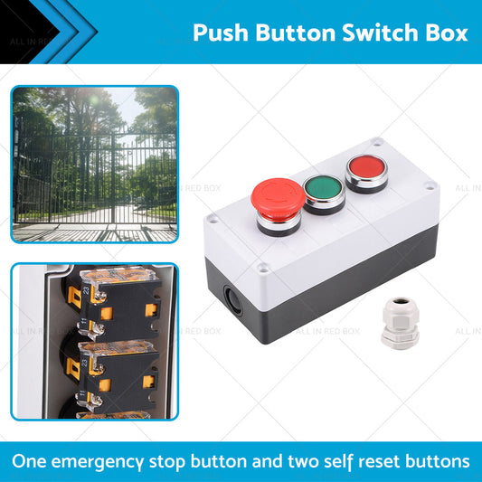 Push Button Switch Box Momentary NO NC Red Green Switches and Emergency Stop-1