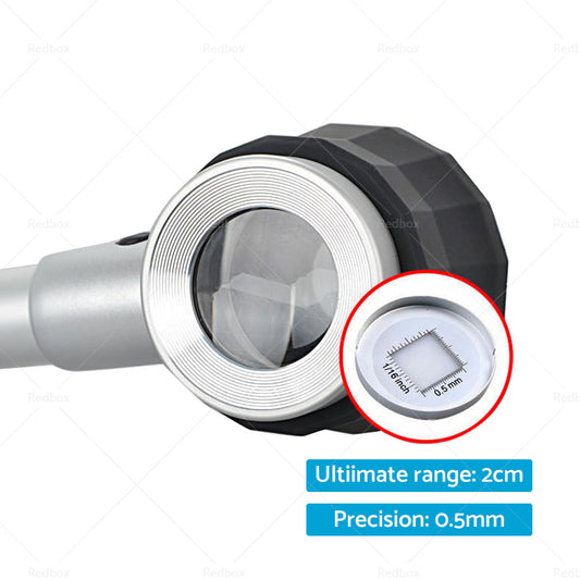 Hand Held 45x Magnifying Glass Jewellery Magnifier Loupe with Scale 3 Led Lights-1