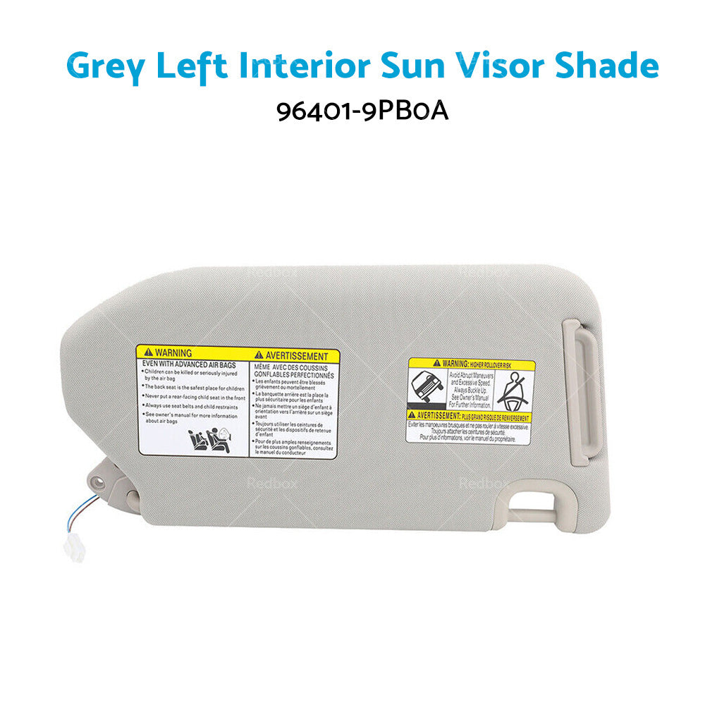 Left Interior Sun Visor Shade Grey Fit For Nissan Pathfinder 2013-2018 R52 Wagon-3