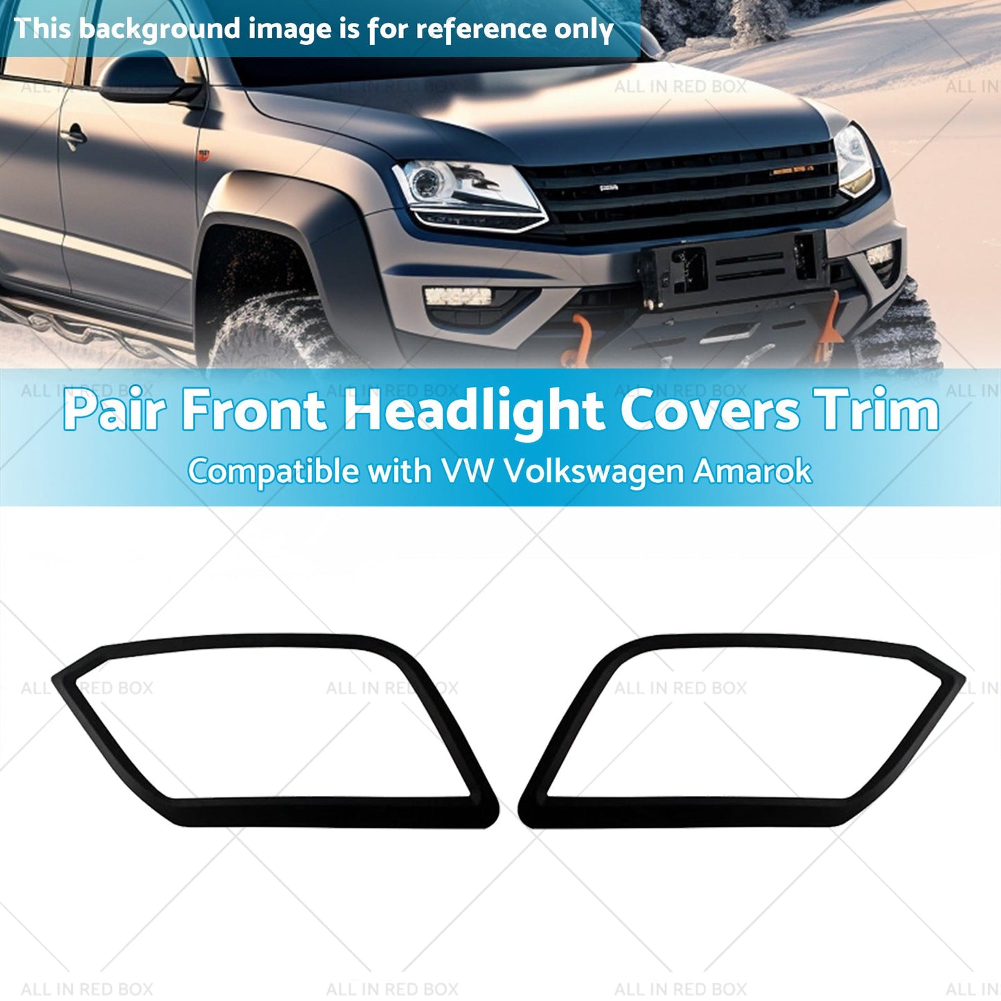 Pair Front Headlight Covers Trim Suitable for VW Volkswagen Amarok 09-22-2