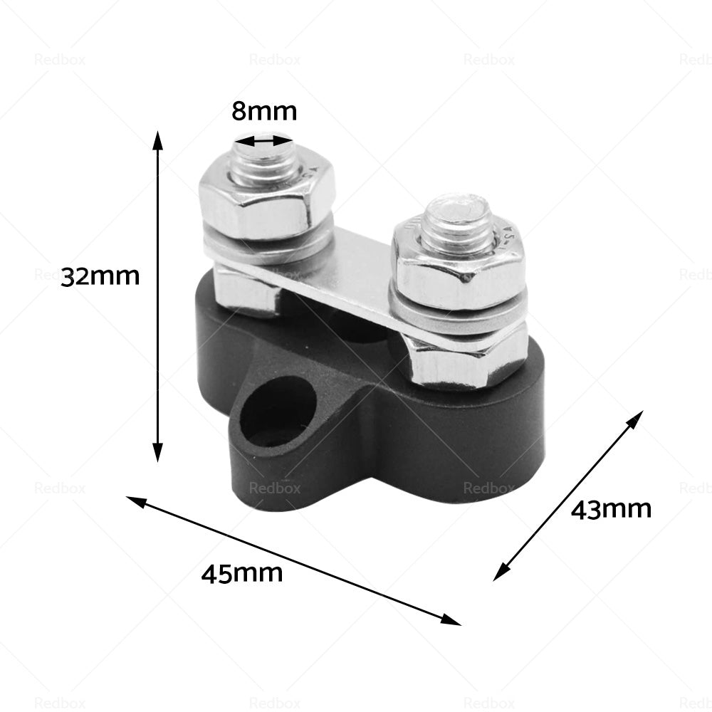 2x 5 or 16 inch  M8+M8 Bus Bar Terminal Blocks Negative Positive Distribution Stud-4