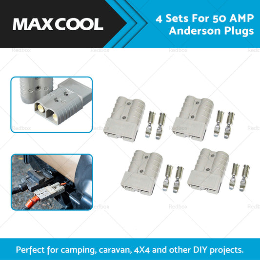 4 Sets For 50 AMP Anderson Plugs Terminals 4WD Caravan Camping Solar Car-1