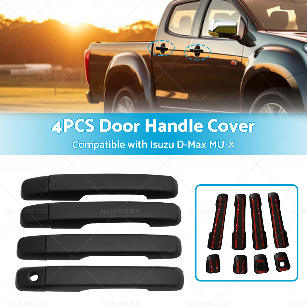 4PCS Door Handle Cover Trim Suitable for Isuzu D-Max DMax MUX MU-X 2012 - 2015-2