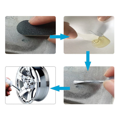 Silver Alloy Wheel Rim Scratch Repair Kit Tool Set Suitable For Car Kerb Damage-3