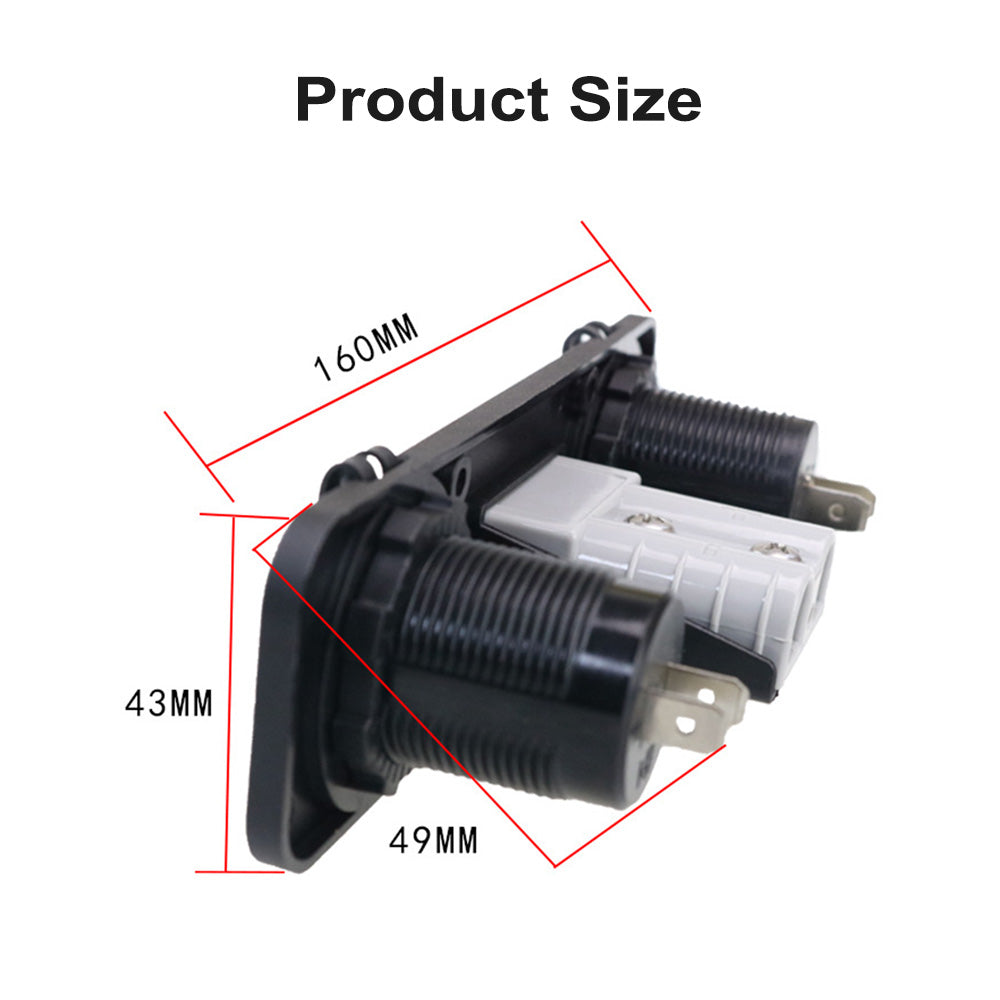 50 Amp Anderson Plug USB 3. 0 Cigarette Socket Flush Mount Recessed Plate REDARC-0