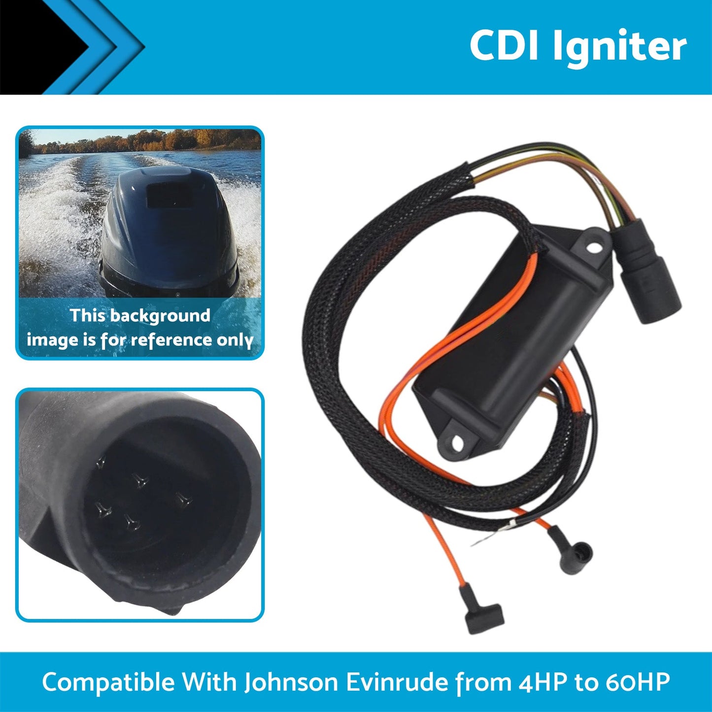 CDI Igniter Suitable For Johnson Evinrude 15HP 20HP 25HP 1985-1988 586697-1