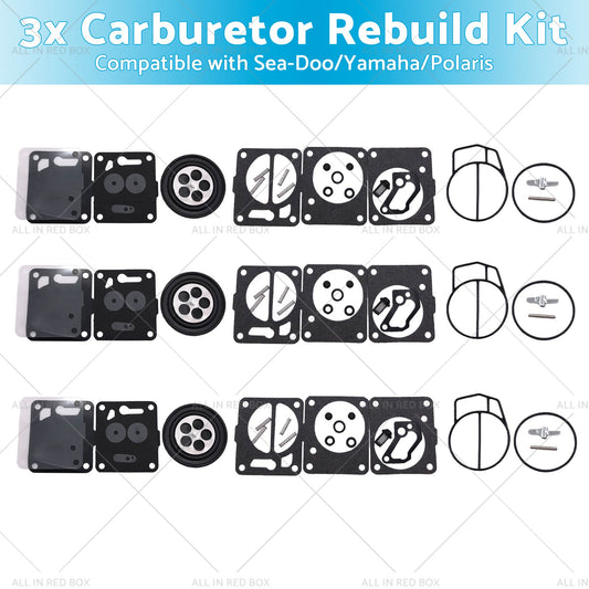 3x Carburetor Carb Rebuild Repair Kit Suitable Sea-Doo SP SPI SPX HX GS GSI GSX-1