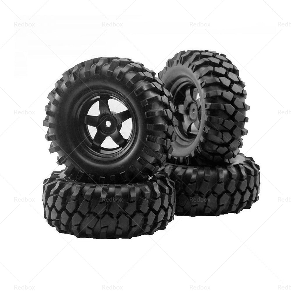 Wheels Rims Rubber Tires 12mm Hex Suitable For 1 or 10 Off-Road RC Rock Buggy Truck-2