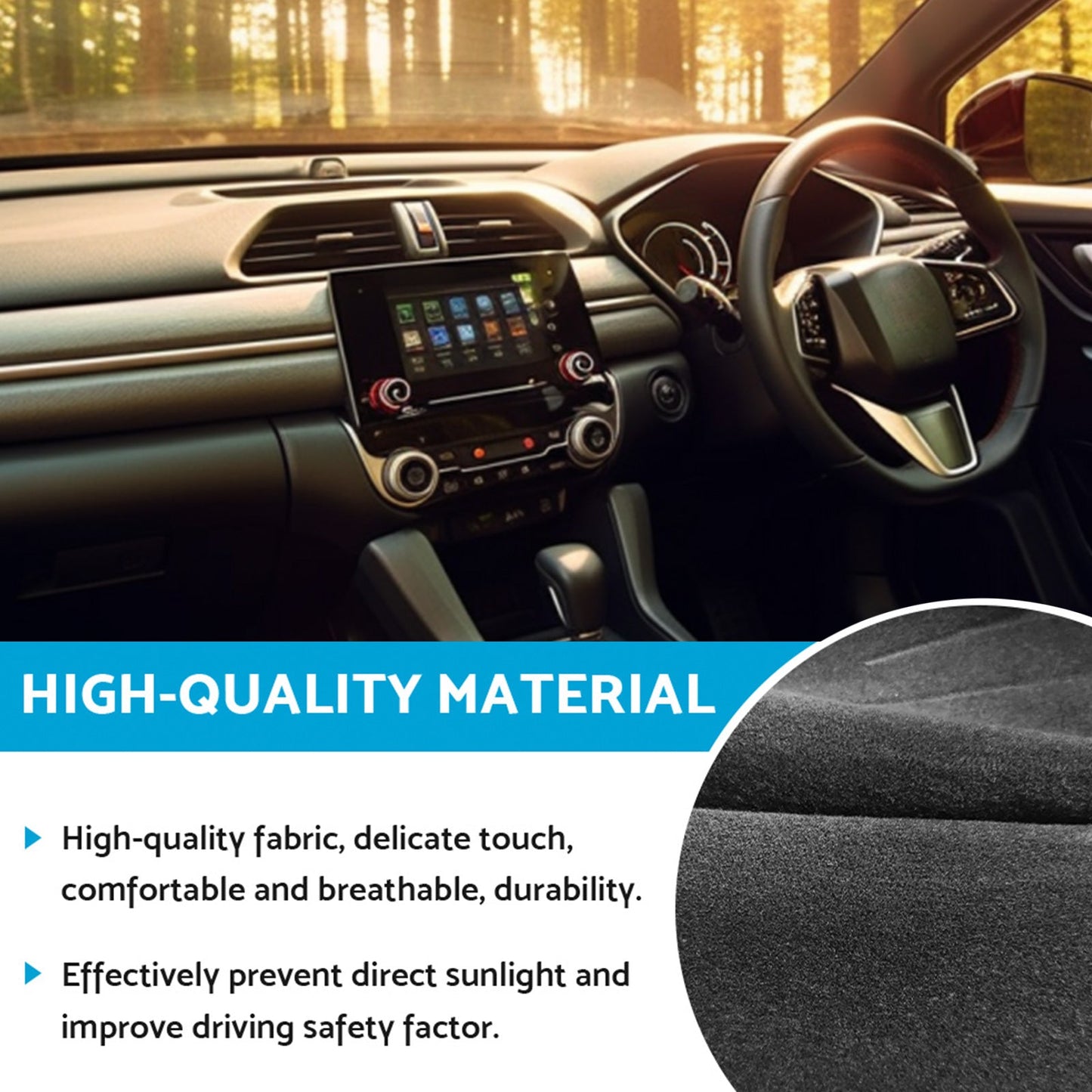 Dashboard Cover Pad Carpet Dash Mat Suitable For Honda CR-V 2023 Without HUD-1
