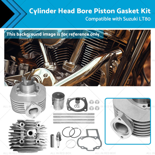 Cylinder Head Bore Piston Gasket Kit Suitable for 87-06 Suzuki Quadsport LT80-0