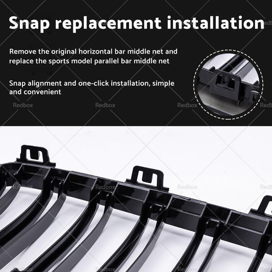 Bumper Grille Grill Suitable for BMW 4 Series F32 F33 F36 M3 F80 M4 Gloss Black-1