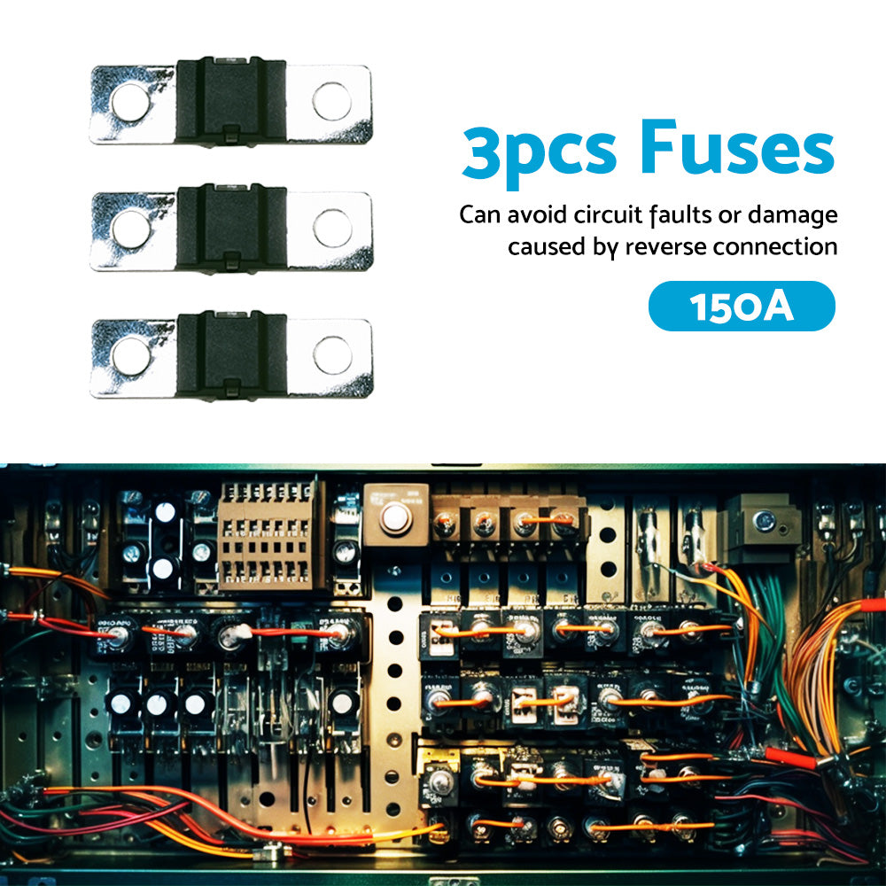 3PCS 150 AMP Mega Fuse Heavy Duty Dual Battery Mining System High Current 150A-3