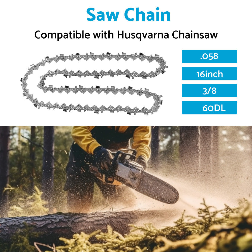 Tungsten Carbide Chainsaw Chain 16inch 3 8 058 60DL Suitable for Husqvarna-3