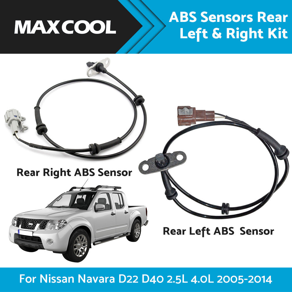 2 x ABS Sensors Rear Left  and  Right for Nissan Navara D22 D40 2005-2014 2. 5L 4. 0L-0