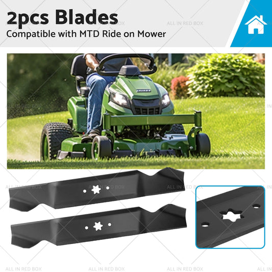 2x Blades Suitable for 38inch MTD Ride on Mowers 6 Point Centre Hole 742-0654-0
