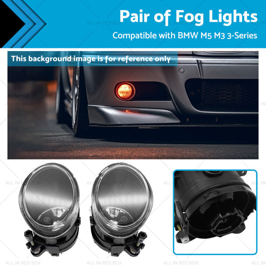 Pair Replacement Clear Fog Lights Lamps Suitable for 2001-2006 BMW E46 3-Series-0