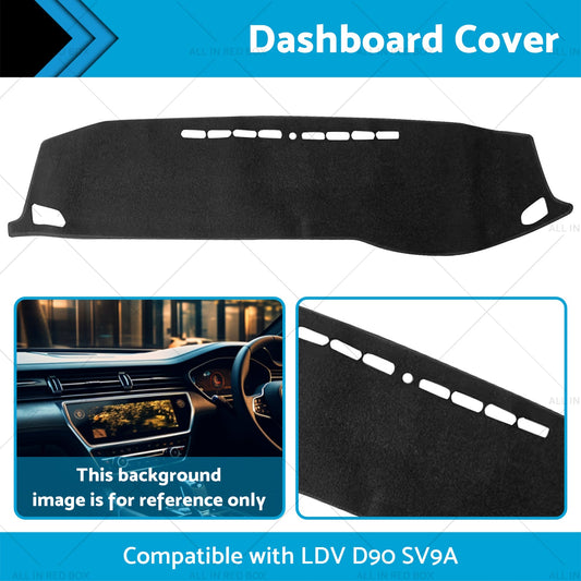 Non-Slip Dash Mat Suitable For LDV D90 SV9A 2017-2022 Dashboard Cover Black-1