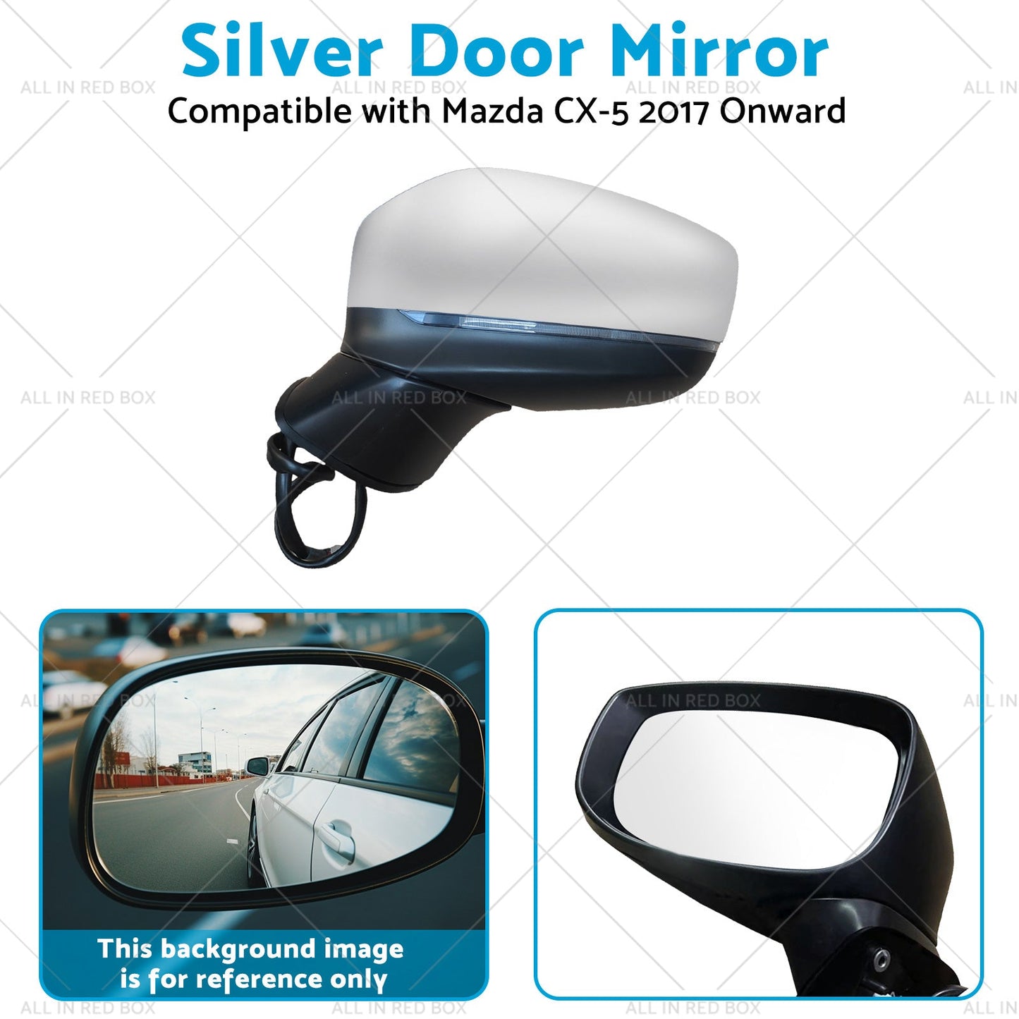 Silver Door Mirror Suitable for Mazda CX-5 2017 Onward With BlindSpot 9 Wires-3
