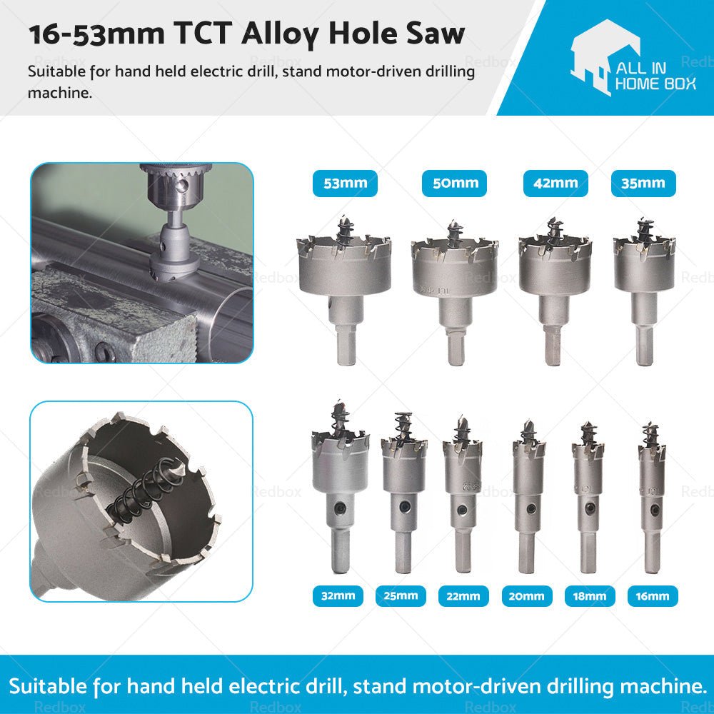 TCT Carbide Tip Hole Saw Carbide Metal Drill Bit Stainless Steel Cutter 16-53mm-1