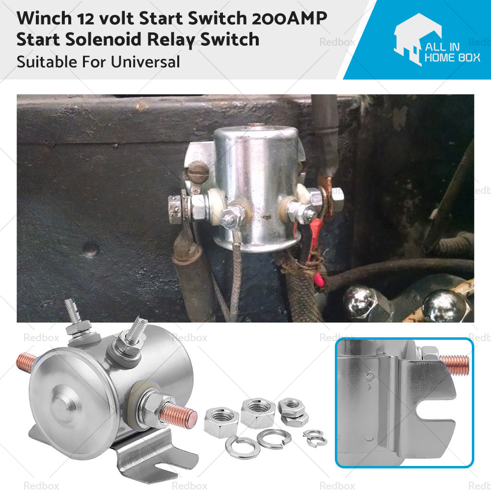 Universal Winch 12 volt Start Switch 200AMP Start Solenoid Relay Switch-0