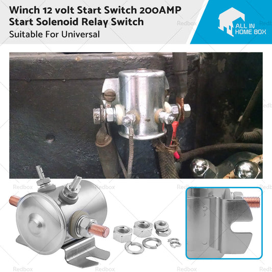 Universal Winch 12 volt Start Switch 200AMP Start Solenoid Relay Switch-0