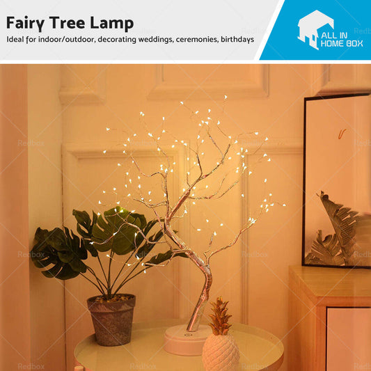 Battery Powered USB LED Fairy Tree Light Copper Wire Home Party Decoration Lamp-0