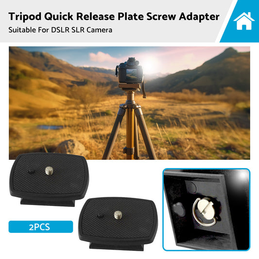 2PCS Tripod Quick Release Plate Screw Adapter Mount Head Suitable For DSLR SLR-0