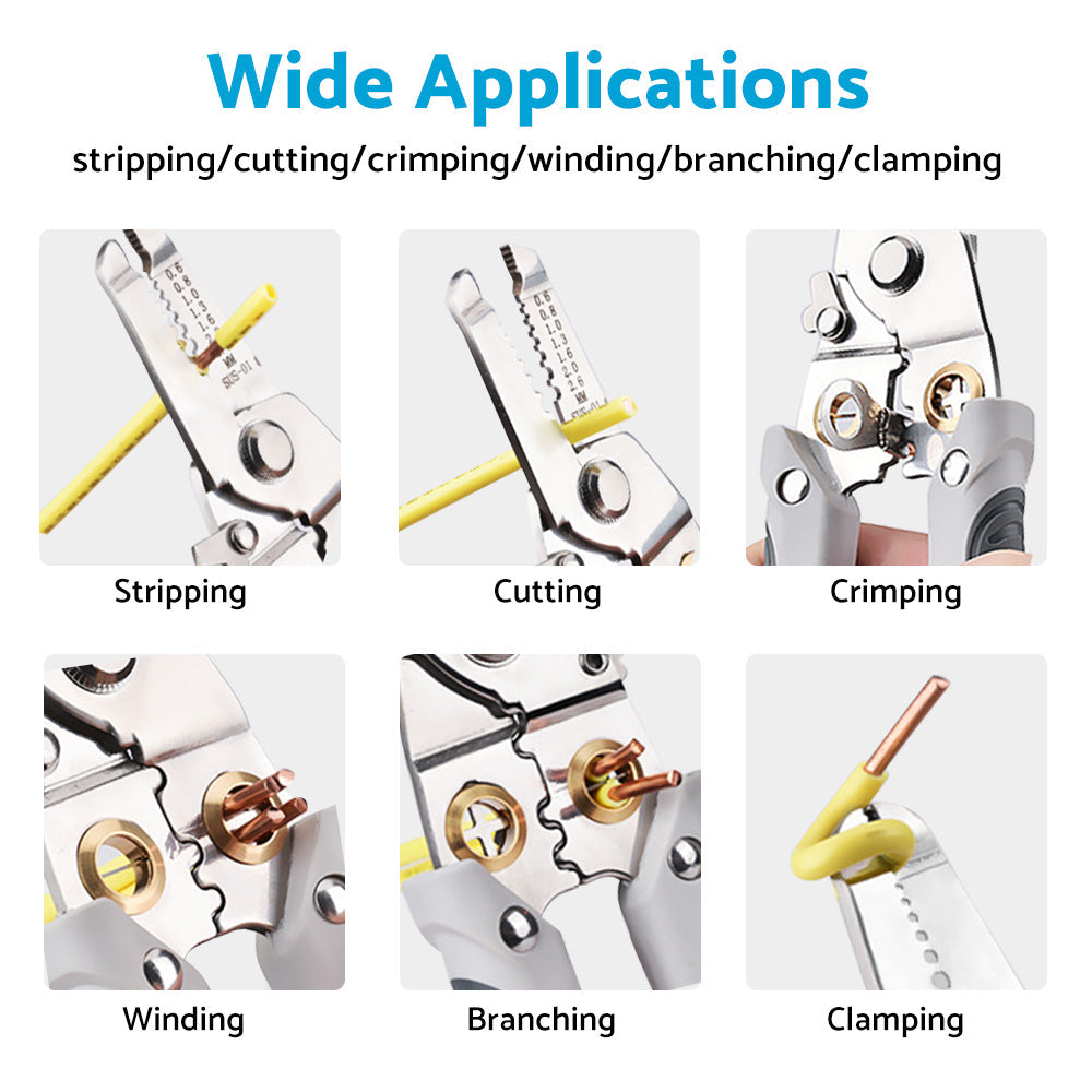 Wire Stripper Pliers Multifunctional Electric Cable Stripper Crimper Cutter Tool-4
