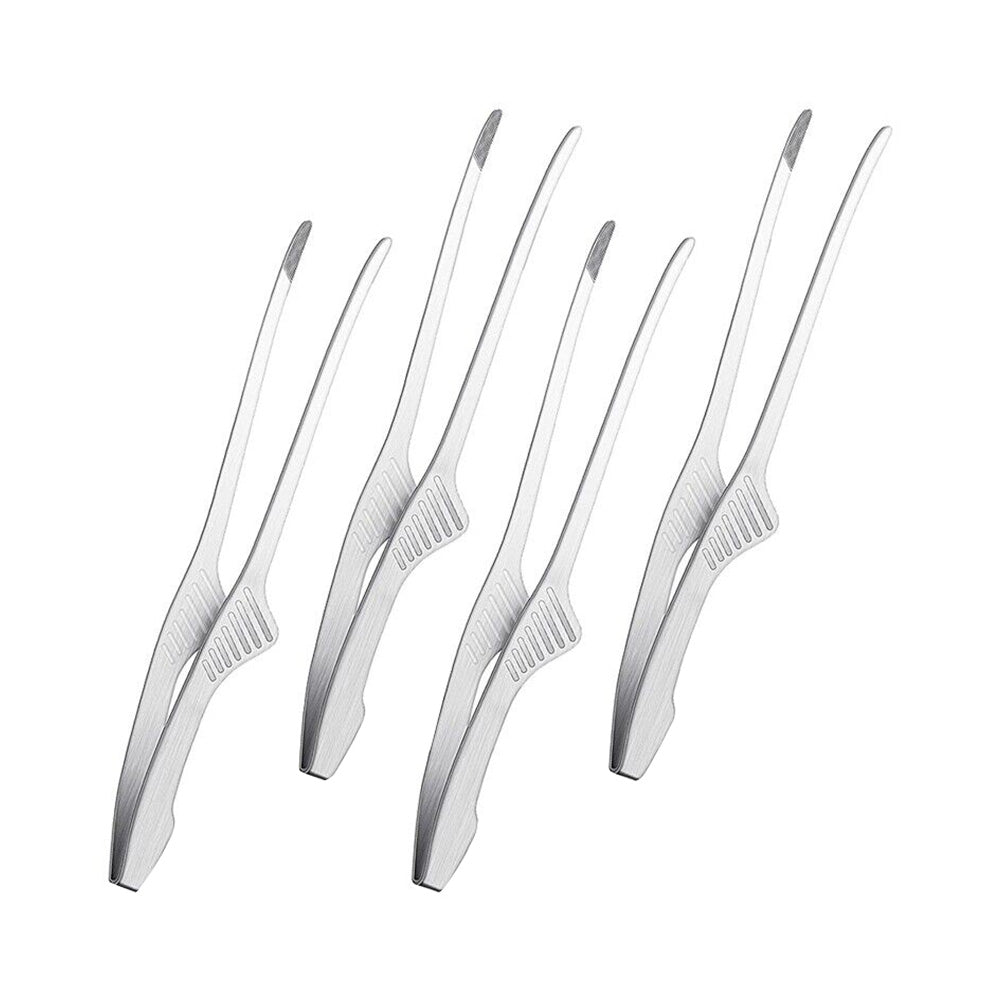 4x Korean & Japanese BBQ Self-Standing Grill Tongs Suitable For Non-Slip Cooking-0
