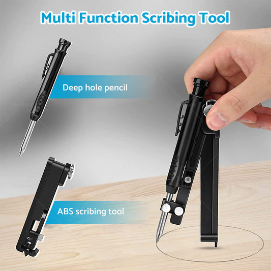 Multi-function Scribing Tool Construction Precise Woodworking with 6pcs Pencil-1