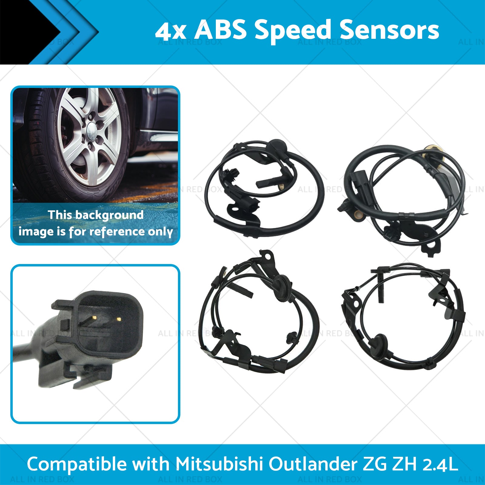 4670A576 4x ABS Speed Sensors Suitable for Mitsubishi Outlander ZG ZH 2. 4L 06-12-1